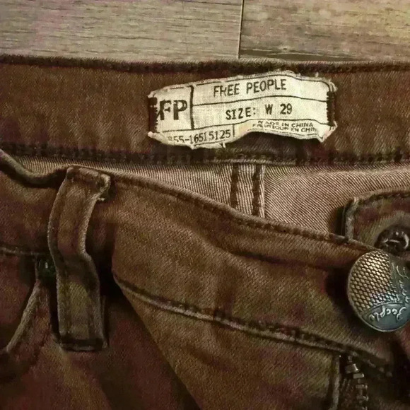 Free People Rust Brown Skinny Denim Jeans Stretch Fall Boho SZ 29 61855-16515125 - Picture 2 of 7